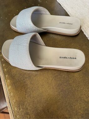 easy spirit Silver Sparkle Slide Sandals